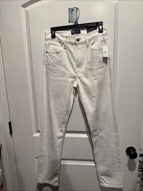 GAP Off-White Straight Leg Jeans
